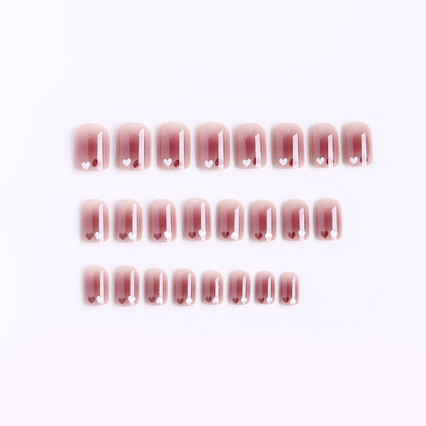 Blush Heart Lyhyet Kynsipaikat - Söpö & Irrotettava
