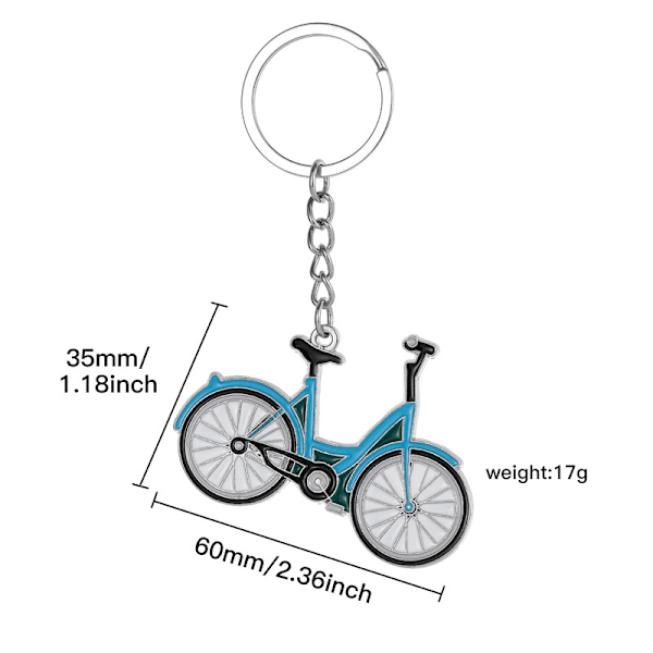 Miniatyrcykelnyckelring - Nyckelring i metall för cykel Blå