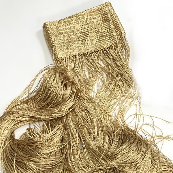 Fransgardin draperi 100x200 cm 1 par Champagne Champagne