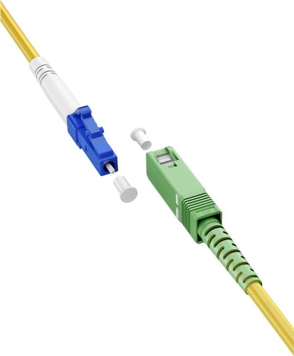 Lyslederkabel (FTTH), Singlemode (OS2) Yellow, gul (Simplex), 0,5 m