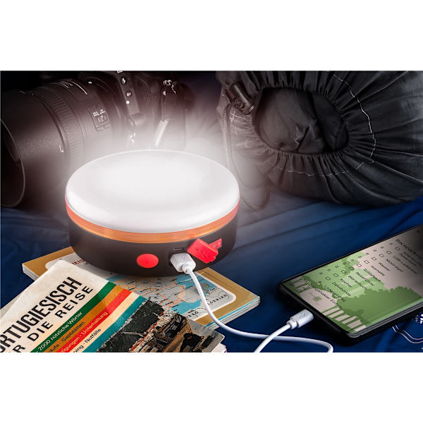 LED-solcellcampinglampa med IR-fjärrkontroll