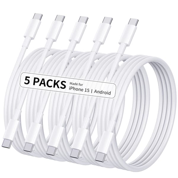 5-pack 2M CTO C datakabel, PD60W snabbladdningskabel 5-pack M M