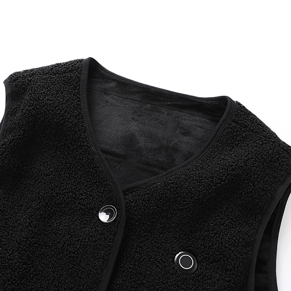 Uppvärmbar Fleeceväst med Enkla Kontroller - 15 Värmezoner Svart 4XL