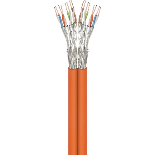CAT 7A duplex-netværkskabel, S/FTP (PiMF), orange