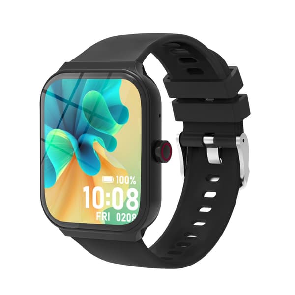 Multifunktionell Smartwatch med Bluetooth-samtal och Hälsoövervakning, kompatibelt med Android och iOS Black Black