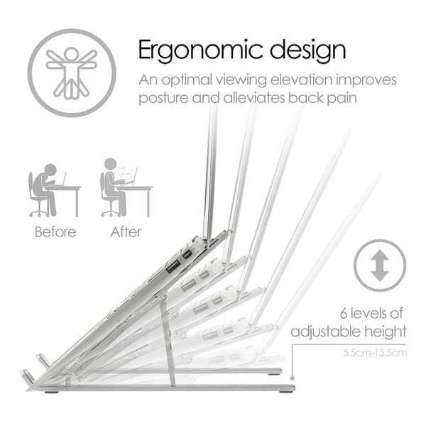 Computerstander Sammenfoldelig X shaped Aluminium Sølv