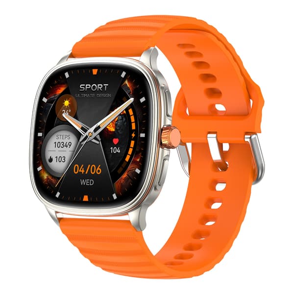 Multifunktionell Smartwatch med AMOLED-skärm, Bluetooth-samtal & Hälsoövervakning, kompatibelt med FitCloudPro Orange Orange
