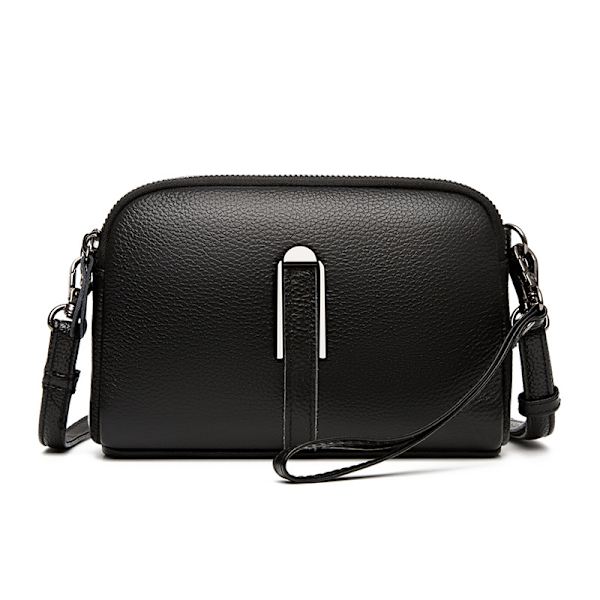 Trendy crossbody taljetaske med skulderrem Sort