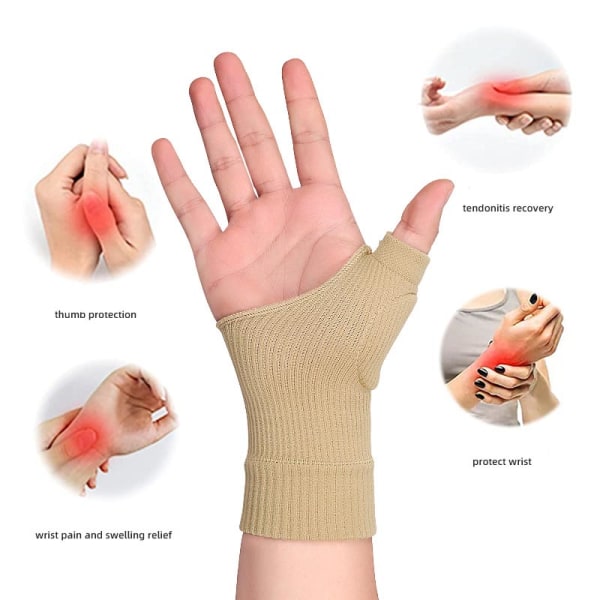 Tommelfingerhandsker, håndledsstøtte, fingerløse handsker 1 par Sort S