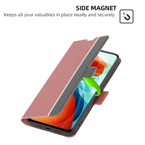 Redmi Note 13 4G -puhelinkotelo jalustalla - Vaaleanpunainen