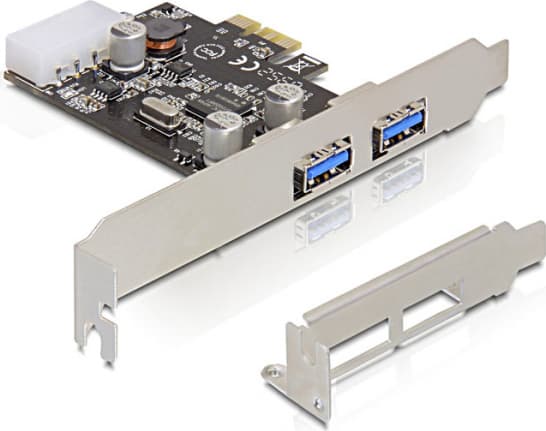 PCIe x1 card, USB 3.0, 2xTyp A ports (2 ext), molex power