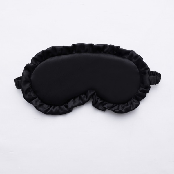 Ruffle Lace Soft Blackout -silmäside säädettävällä hihnalla Sleeping Eye Eye Mask -naamio Musta
