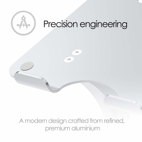 DESIRE2 Laptopställ Dual Pivot Riser Justerbar Aluminium Silver