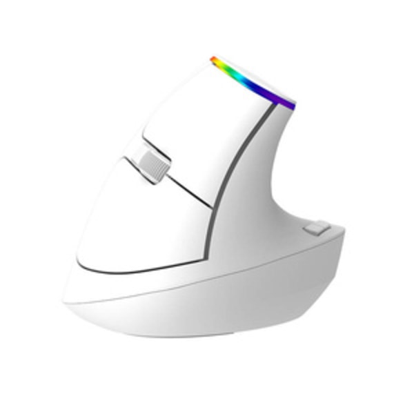 Trådlös vertikal mus Delux M618C 2.4G 1600DPI RGB (vit) Svart