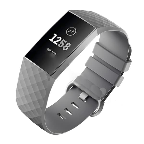 Grått litet silikonarmband för Fitbit Charge 4/3