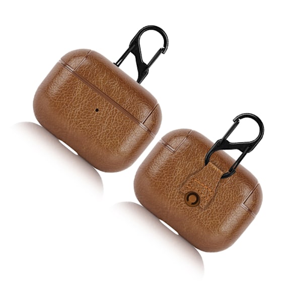 Airpods skyddsfodral, premium PU-läder Airpods Pro Brun