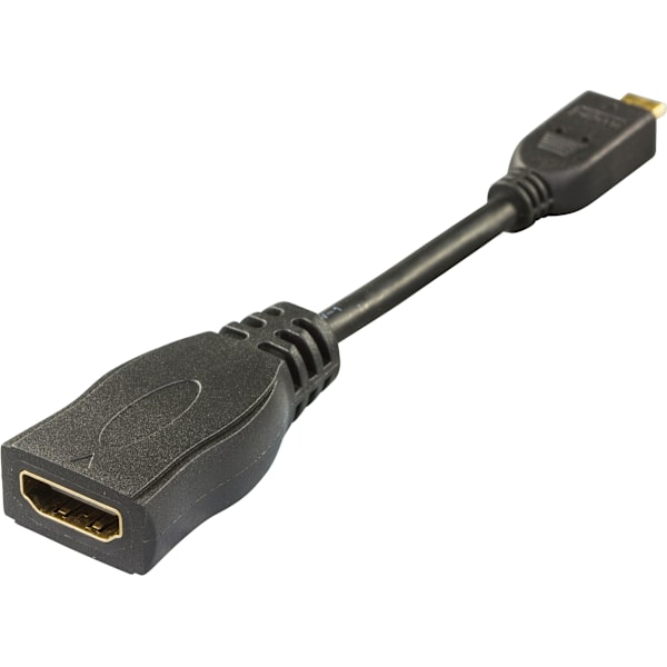 HDMI High Speed ​​adapter, Micro HDMI ma - HDMI fe, 0.1m, bl