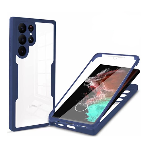 TPU-material 360° all-inclusive mobiltelefonfodral för Samsung-telefoner Samsung Galaxy S23 Plus Blå