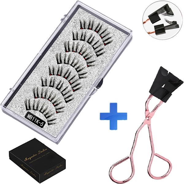 Magnetiska ögonfransar 8 stycken 2 par MB11K-5 - Enkel applicering