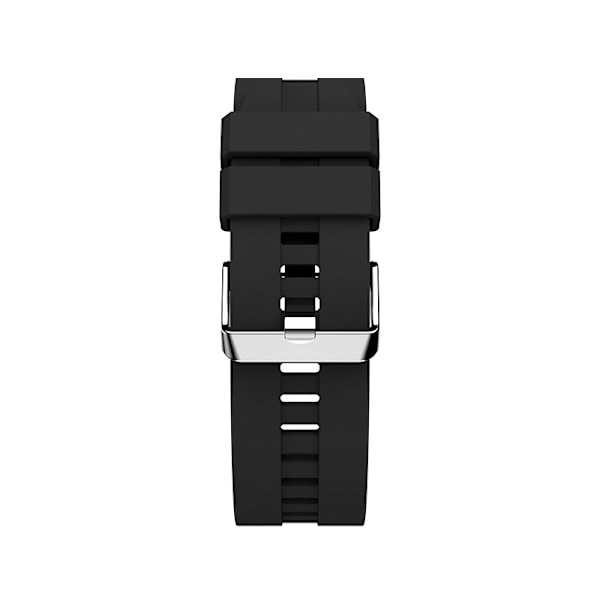 Premium Sort Silikone Urrem - 22mm Sølvspænde