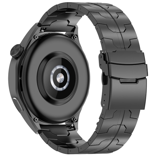 Titanium klockarmband för 22 mm Smartwatch Säkerhetslås Svart