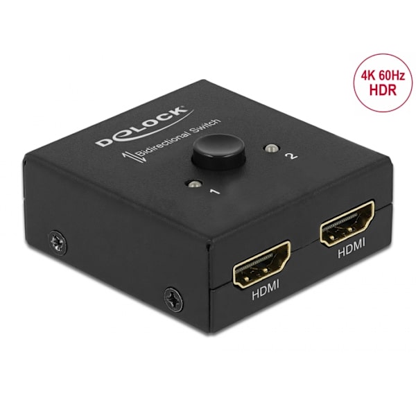 HDMI 2 - 1 Switch bidirectional 4K 60 Hz compact, black