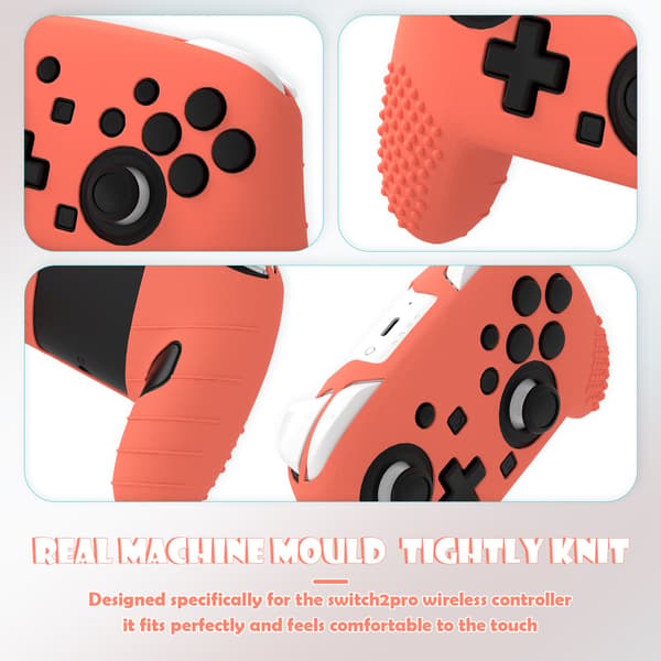 Silikonskyddsfodral kompatibelt med Switch 2 Pro Controller - 2-pack: Förbättrat grepp och skydd Orange Orange