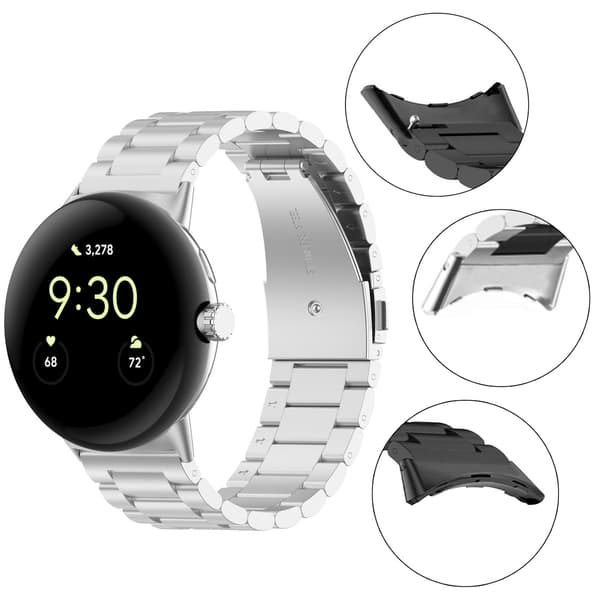 Klockkontakter för Google Pixel Watch 3 45 mm, 2-pack Black Black