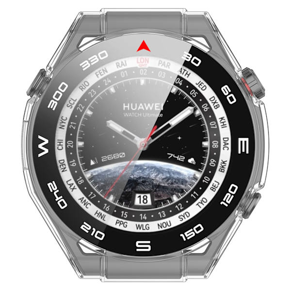Skyddsskal för Huawei Watch Ultimate - Integrerat skal och fodral i silver Transparent