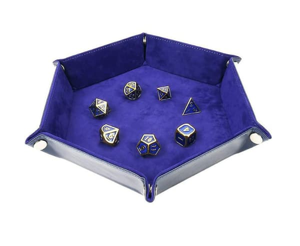 Hexagon Velvet Desktop Storage Box Blue Blue