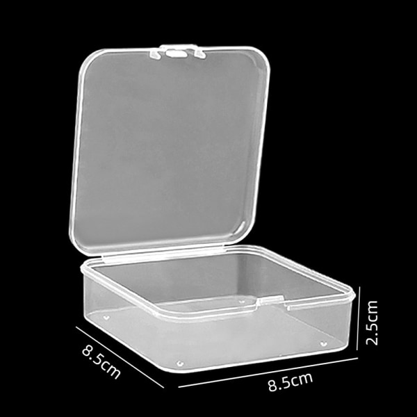 Rektangulär genomskinlig förvaringsbox för små tillbehör Transparent 8,5x8,5x2,5 cm