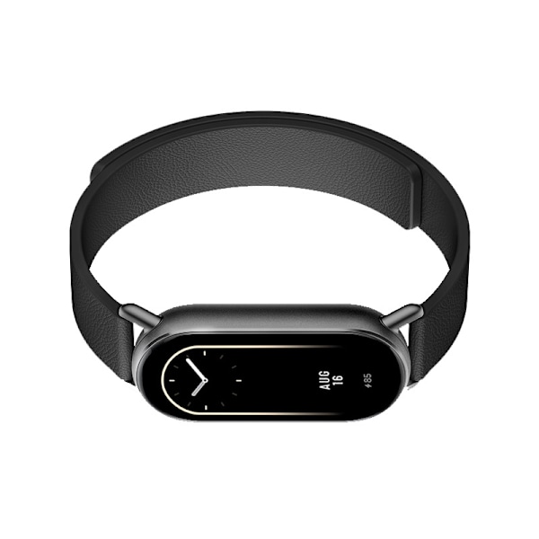Læderrem til Xiaomi Band 8/9 - Magnetisk Sort