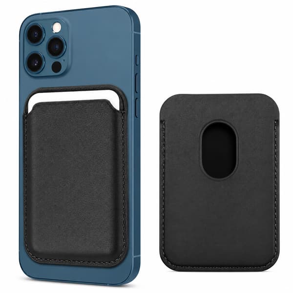 Magnetisk korthållare för iPhone 12/13-serien PU-läder Svart