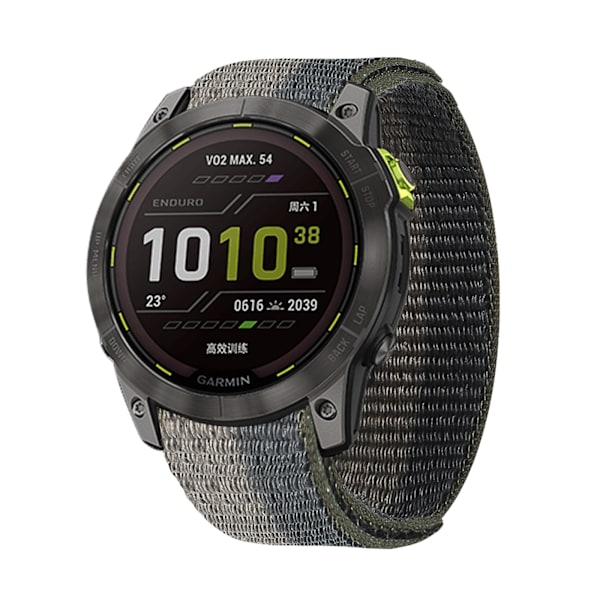 Nylon urrem til Garmin Fenix 7X/7/6/5 Sort+grå 22 mm