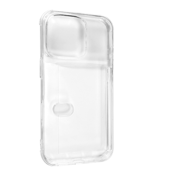 Mobilfodral med kortshållare för iPhone 15 Pro Max - Transparent