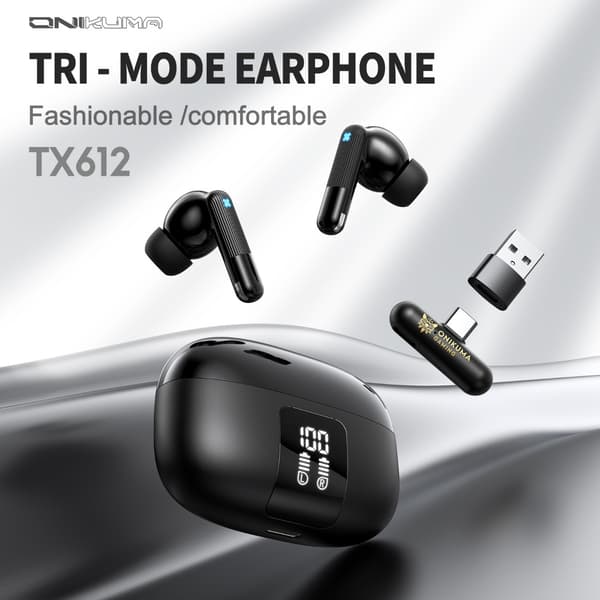 TWS Bluetooth Earbuds TX612, 2.4G+Bluetooth dual mode, ENC dubbelmikrofon, Bluetooth 5.4, 13 mm element, Type C snabbladdning, låg latens 55ms