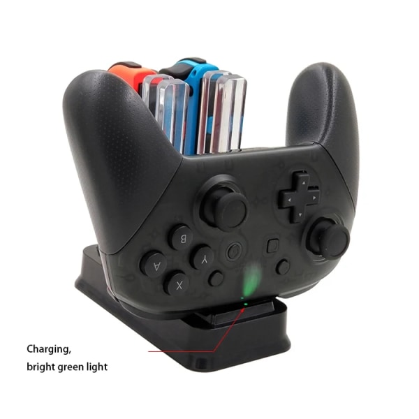 Charging Station Controller Laddare för Nintendo Switch Joy-con Svart