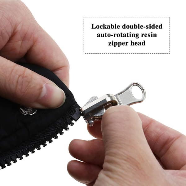 Double Sided Zipper Puller 5# Zipper Replacement 10pcs Silver Silver