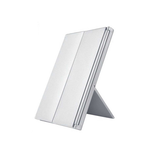 Tri-Fold Makeupspejl med Lys, Bærbart Forfængelighedsspejl med Justerbart Stativ til Perfekt Makeup White White