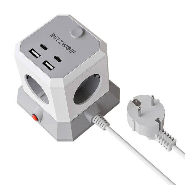 BlitzWolf BW-EC1 4xAC 2xUSB-A 2xUSB-C forlænger