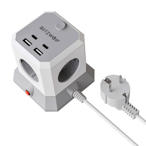 BlitzWolf BW-EC1 4xAC 2xUSB-A 2xUSB-C förlängningssladd