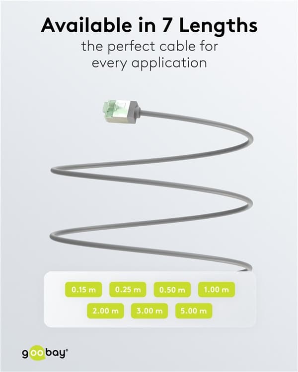 Ultraflexibel patchkabel CAT 8.1, slim, U/FTP, grå