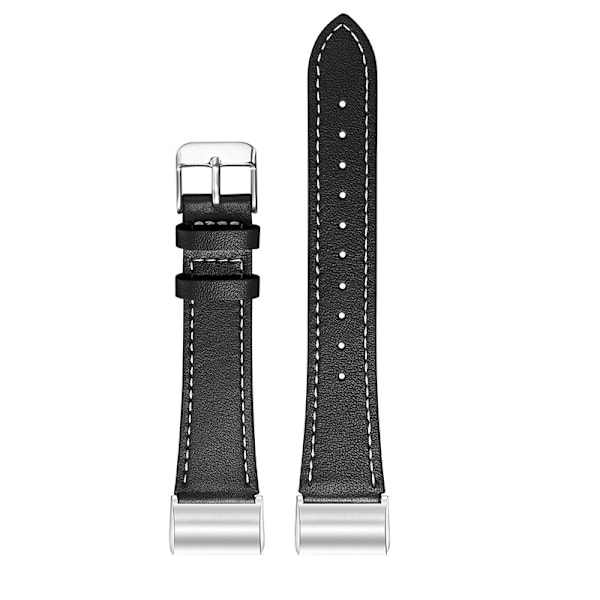 Armband i äkta läder för Fitbit Charge 3/4 Svart