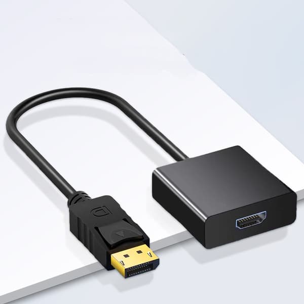 Konverteringslink - ZA005 Sort 1080P - 0,15 meter: DP til HDMI Adapter