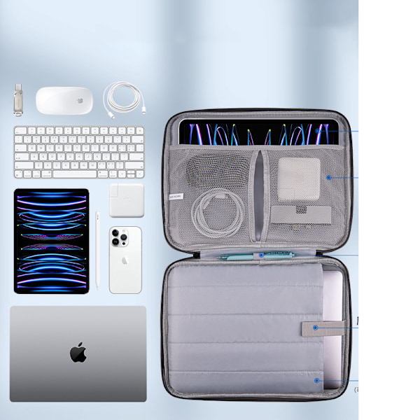 Elegant gråt iPad-etui (10,2-11 tommer) - Premium beskyttelse
