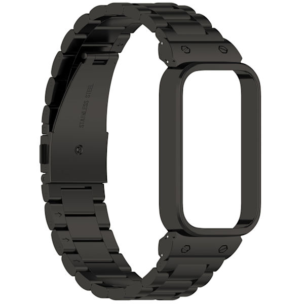 Urrem i rustfrit stål til Xiaomi Band 9 Active & Redmi Band 3 Sort