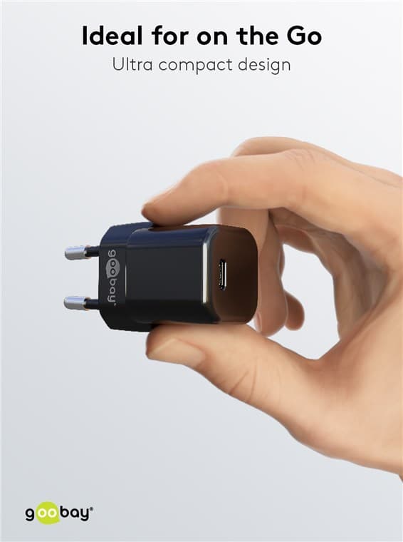 USB-C™ PD GaN -pikalaturi Nano (30W), musta