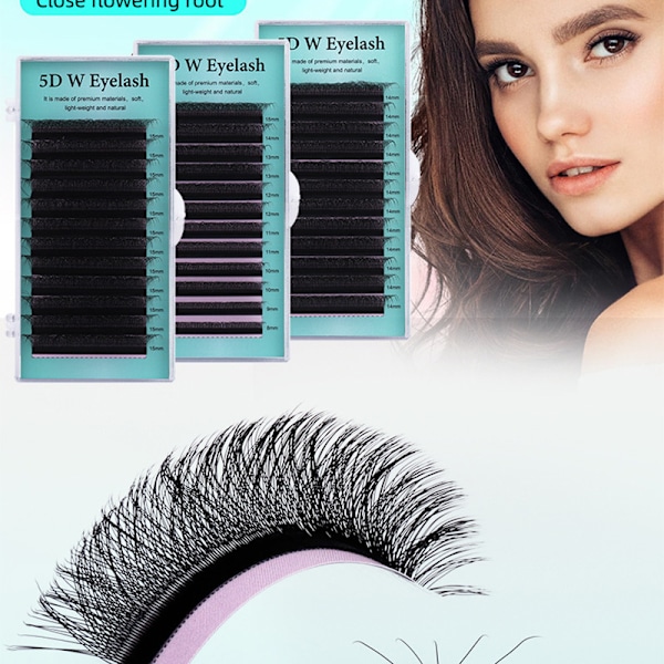 5D Faux Mink Lashes, paksuus 0,07 mm, D Curl, pituus 8 mm