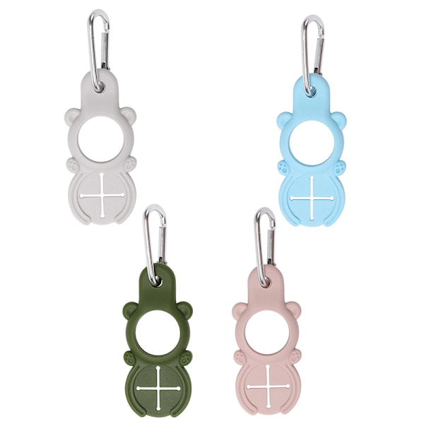 Praktisk silikone vandflaske bæreklips - 4 pak MultiColor MultiColor