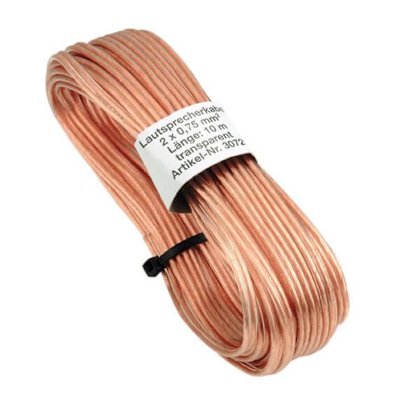 Högtalarkabel 2x0.75mm2 Transparent 10m